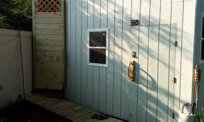 Kenosha House | Rustic treehouse, unique house forts, two houses, 1 Queen/1 futon/1 full/1 air