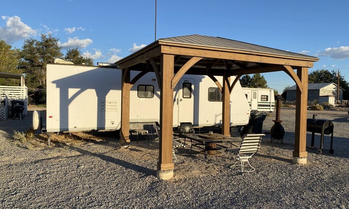 Pahrump Apartment | RV1 Camper privacy of your own with 50 amp EV charging outlet available.