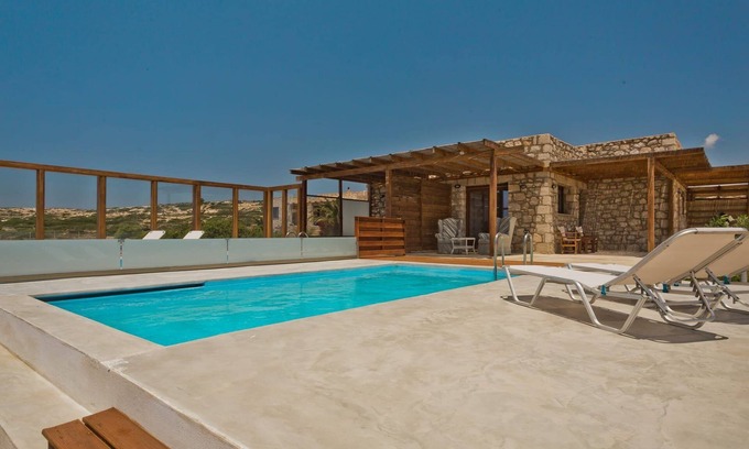 Karpathos Villa | Sea Front Karpathos Apartment | Apartment Tau | Furnished Terrace | Private.