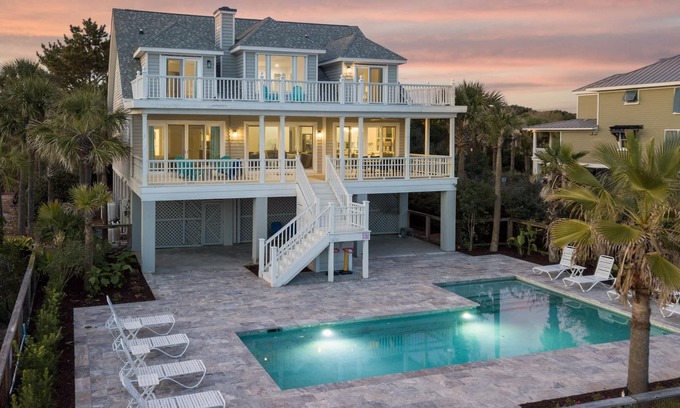 Isle of Palms House | Seascapes~ 714 Ocean Blvd. Charming, Ocean Front, Private Pool