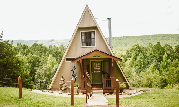 Centerville Cabin | Secluded A-Frame Cabin in the Tri-Peak Area of The Natural State