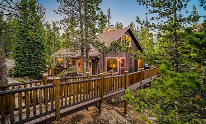 Estes Park Apartment | Secluded cabin on 10 acres. Brook, wildlife, views