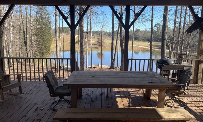 Woodville Cabin | Secluded & Private Cabin situated over stocked pond.