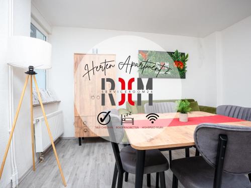 Westerholt Apartment | Serviceroom24 - Apartment 2 in Herten WLAN - Smart-TV - 24-7 Check-in und Küche