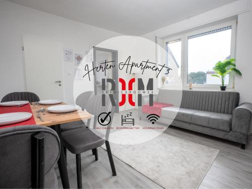 Westerholt Apartment | Serviceroom24 - Apartment 3 in Herten WLAN - Smart-TV - 24-7 Check-in und Küche