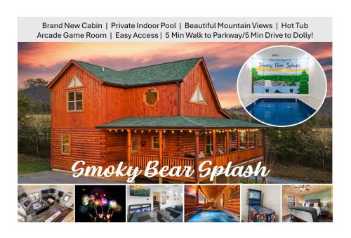 Pigeon Forge House | Smoky Bear Splash Top Rated Private Pool Cabin with Hot Tub, Mtn Views, Arcade Games, Excellent Location