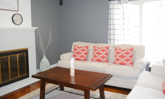 Wichita House | Spacious 2BR Farmhouse with work desk & W/D