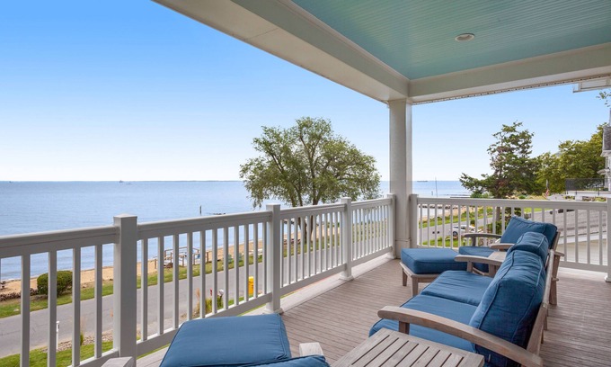 Annapolis House | Spacious beachfront home with decks, gas grill, wet bar, gas fireplace, and W/D