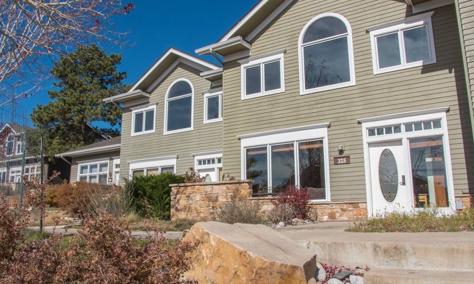 Stanley Hills Condo | Spacious, lofted condo, private patio with hot tub, and views of RMNP!