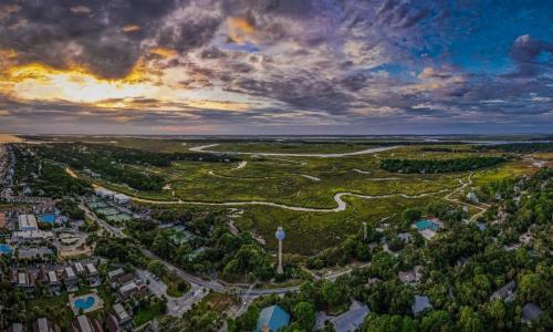 Saint Helena Island House | Sprawling Ocean View Home with Massive Deck, Golf Cart Included