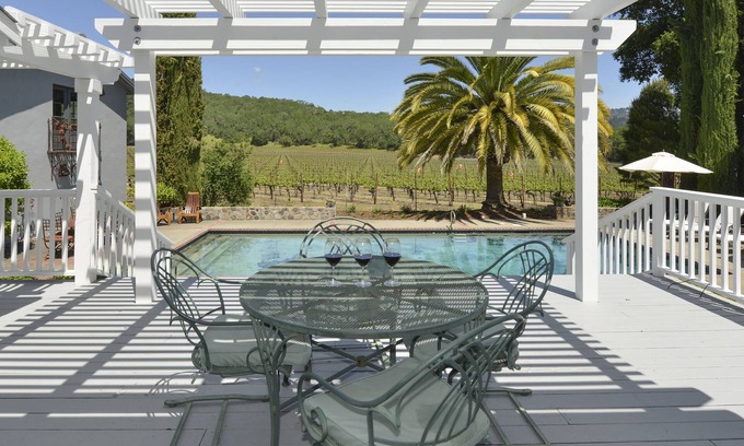 St. Helena House | St. Helena, walk to town, on vineyard, pool, one acre/private, Permit STR25-001