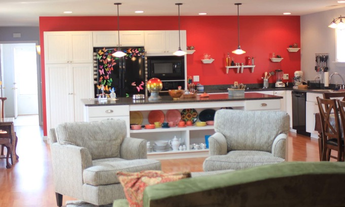 Three Oaks Apartment | Stay in downtown Three Oaks overlooking the main street!