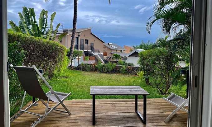 La Saline Les Bains Apartment | Studio 40 m2 Avec Jardin, 300m Lagon, Saline les Bains