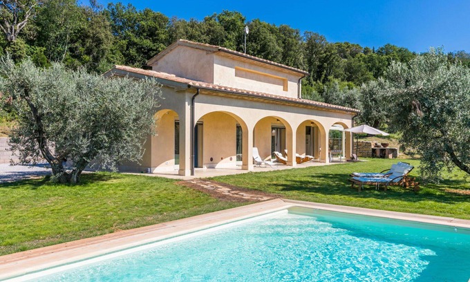 Castagneto Carducci House | Stunning private villa for 6 guests with A/C, WIFI, private pool, TV, patio and panoramic view