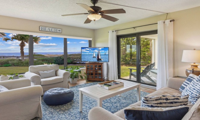 Amelia City Condo | Stunning Villa -2 OCEANFRONT bedrooms each with ensuite baths & private patios!