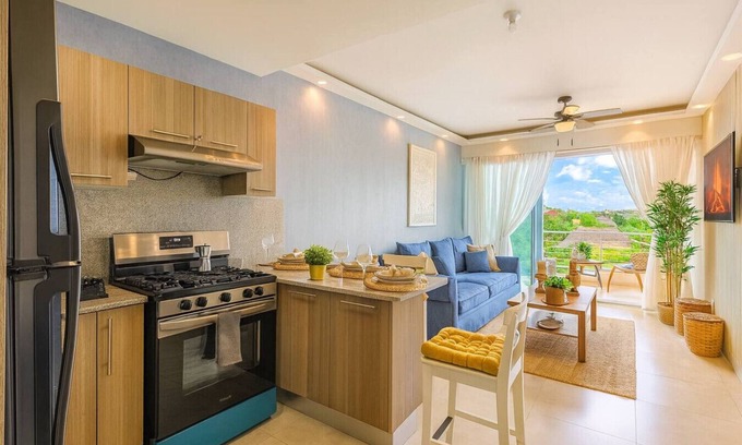 Boca Chica Apartment | Stylish 2BD Retreat Full AC, Pool, Steps to Beach