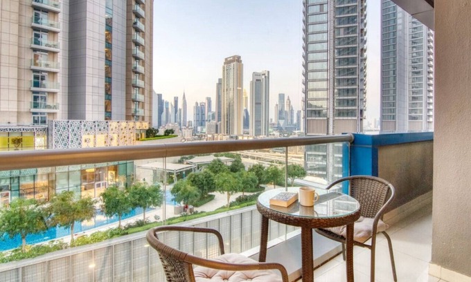 Al Wasl Apartment | Stylish 3BR w/Pool | Near Dubai Mall, Burj Khalifa Views and Metro