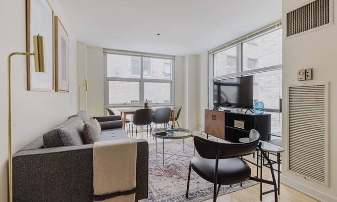 Theatre District Apartment | Sunny Downtown 2BR, A/C & Elevator, by Blueground