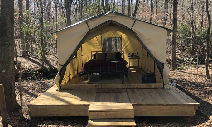 Ashland RV Rental | The "Double" has 2 sites & great for groups; Whiskey River II has a ramp