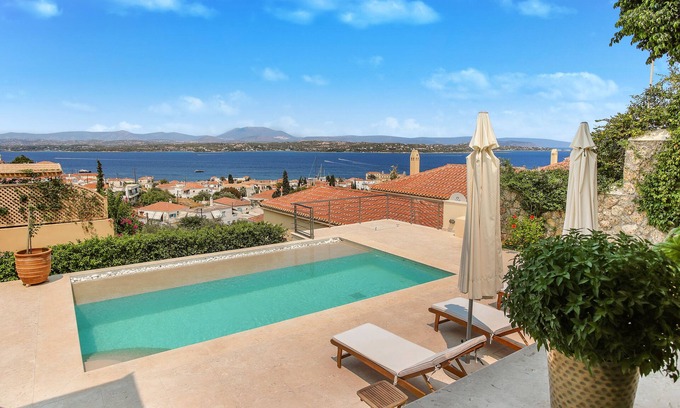 Spetses Villa | The Great Gatsby 6BR villa overlooking Spetses old town by JJ Hospitality-