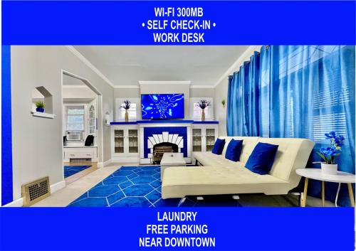 Old Brooklyn House | The Sapphire Haven - Your Old Brooklyn Oasis Awaits Families, Couples, Business Travelers Near Downtown With Parking, 300 MB WiFi & Self Check-In