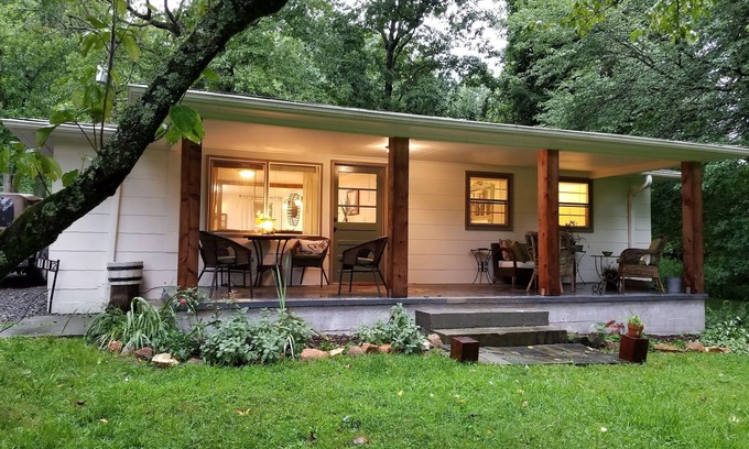 Mountain City Cottage | Tranquil setting with a heavenly front porch view of Black Rock Mountain