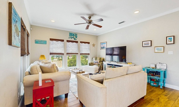 Dauphin Island House | Two-Level Home w/W/D, Shared Outdoor Pool, Free High-Speed WiFi, Central A/C