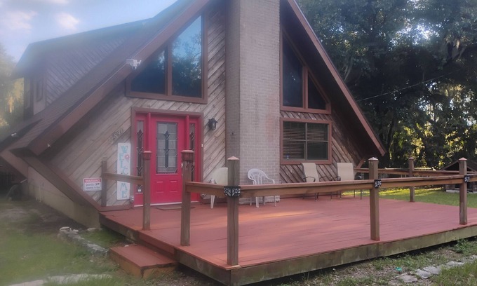Silver Springs House | Unique A-Frame wloft, pool, & RV pad 17 minutes from Silver Springs State Park