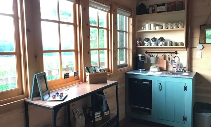 East Leroy Bed & Breakfast | Unique treehouse cabin with all amenities inspired by forest ranger lookout.