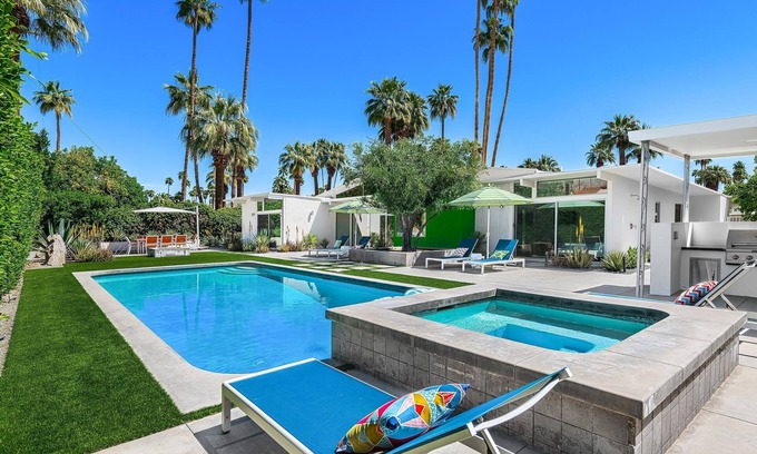 Deep Well Ranch House | Updated Mid-Century with Pool/Spa, Firepit, Outdoor Shower and Mountain Views