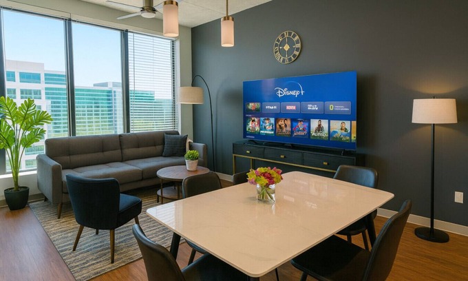 Five Points South Apartment | Upscale 2BR Apt | Rooftop Deck + Fitness