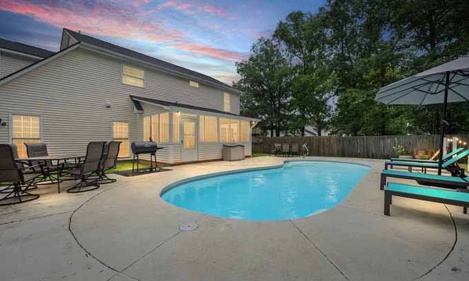 North Charleston House | Upscale Country Gem, Pool+Hot Tub, Games, Fire Pit