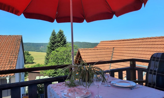 Rothenberg Apartment | Vacation farm apartment with 2 rooms, kitchen with nice balcony, family-friendly