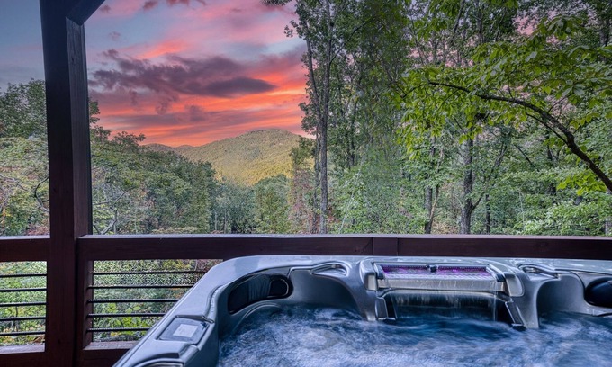 Ridgeline Vistas Cabin | VIEWS! Game Room + Hot Tub + Outdoor Fireplace + 3 Decks