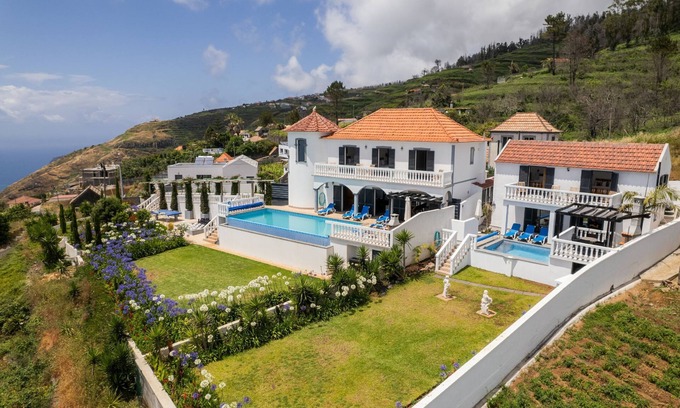 Calheta Villa | Villa Blue Sea Tower plus Guest Villa. Large Private Heated Pool. Table Tennis