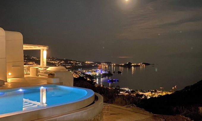 Glastros Villa | Villa Camelia 2 - Psarou View - Private Pool & Jacuzzi