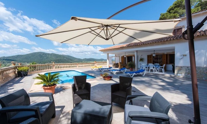 Capdepera House | Villa Canyamel with pool and sea view approx. 200 sqm, near beach, garden, 3 bedrooms with A/C air conditioning, 2 bathrooms, BBQ grill, restaurants, WLAN available
