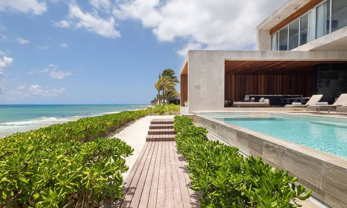 Playacar Villa | Villa Kinich: 7BR Beachfront Villa in Playa del Carmen, Walk to Town, Ocean View