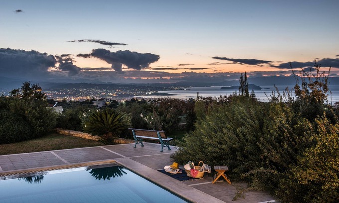 Chania Villa | Villa Mariposa- Panoramic Sea View - Near Chania City - Private Pool - Spacious
