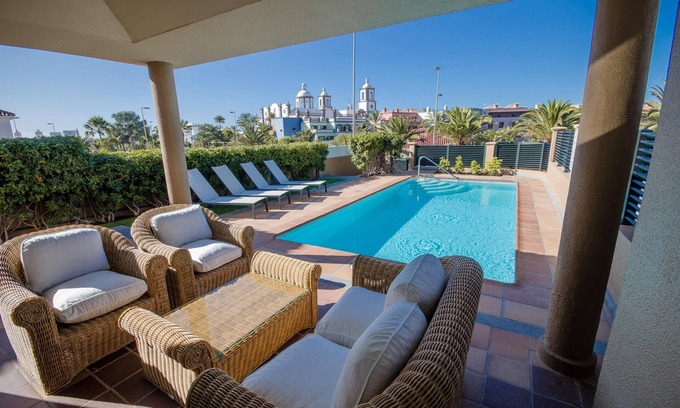 Costa Meloneras Villa | 'Villa Meloneras' with Sea View, Private Pool, Terrace and Wi-Fi