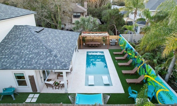 Vilano Beach House | Walk 2 Beach | Game Room | Firepit |Heat/Salt Pool