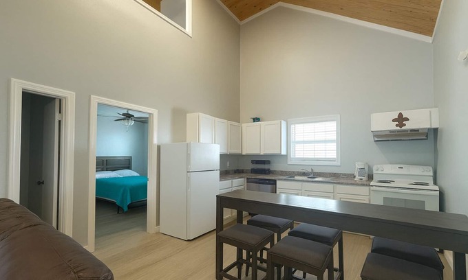 Golden Meadow House | Waterfront Camp with Loft, Private Dock & Plenty of Parking