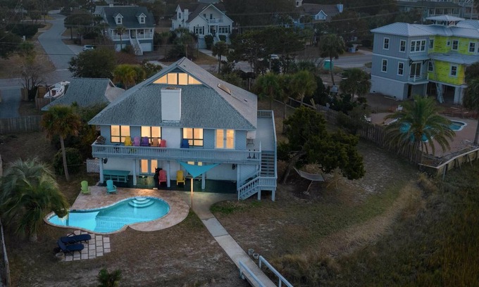 Isle of Palms House | Waterfront Isle of Palms Home w/Pool, Dock and Large Deck: Incredible Sunsets