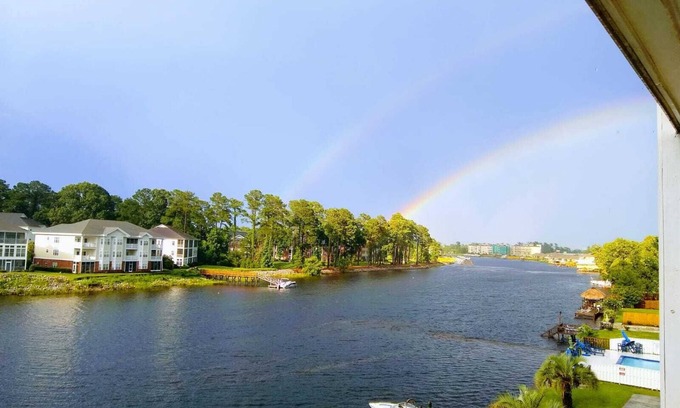 Socastee Condo | WATERWAY FRONT 2BR 2BA FURN CONDO 90-365 NIGHTS POOL DOCK BOAT RAMP Aug 31 avail