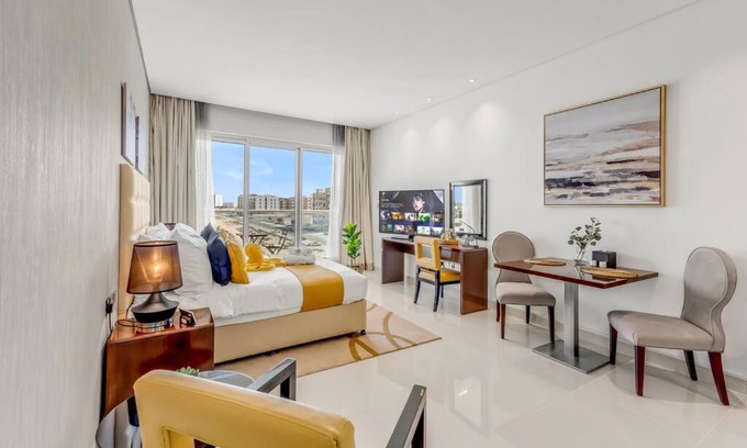 Dubai Investment Park Apartment | Waves - Stylish Studio with Balcony in Dubai South