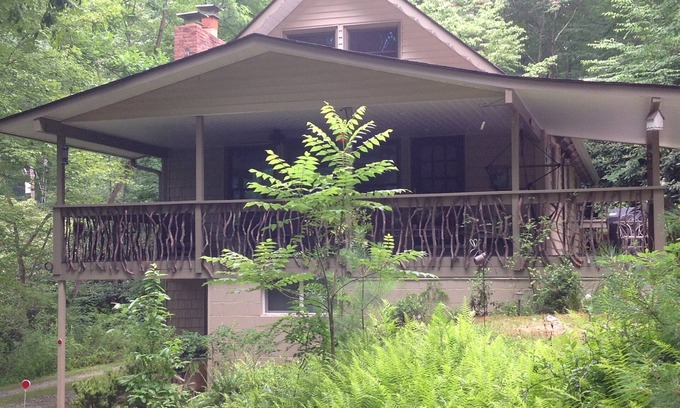 Pisgah Forest House | White Squirrel Lodge - Family friendly, pond & stream, breezy porches & wildlife