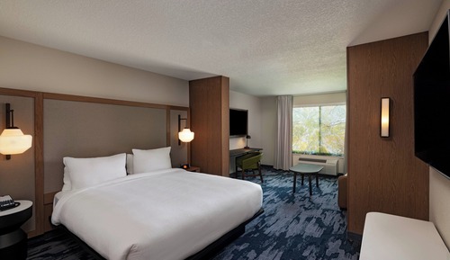 Suite, 1 King Bed with Sofa bed (Mobility/Hearing Access, Roll-In Shwr)