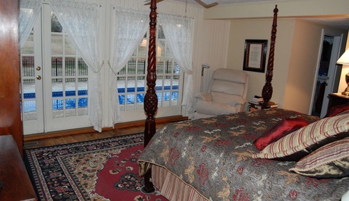 King Bed with Private Bath, First Floor, with Private Patio Overlooking Pool and Pastures