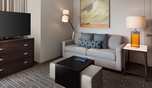 Suite, 2 Queen Beds, Accessible, City View (Roll-In Shower)