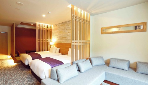 Terrace Premier Twin JP-Western Room, Main Bldg. (4F, Half Open Air Bath, Terrace)